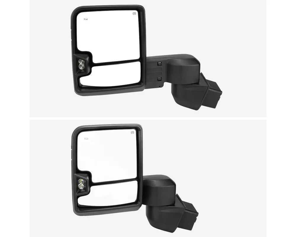 2500 3500 POWER HEATED TOWING MIRROR MATTE BLACK WITH CLEAR TURN SIGNAL - PUDDLE LAMP BLIND SPOT MONITOR REVERSE LAMP TEMPERATURE SENSOR