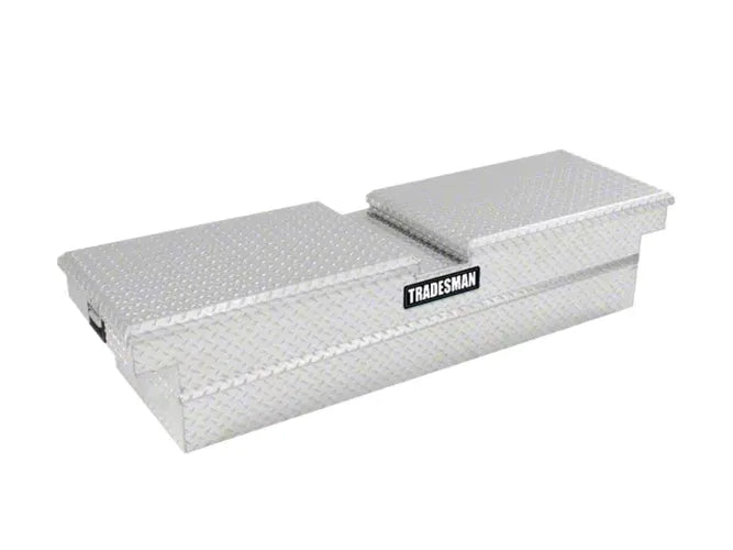 Tradesman Aluminum Gull Wing Cross Bed Truck Tool Box w/Push Button (70in.) - Brite