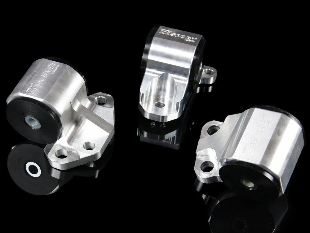 Engine Mount kit for B-series engine and cable transmission with 2 bolt left hand mount for 92-95 Civic/94-97 del sol - Solid 6061 inserts