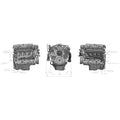 LS Swap Exhaust Manifolds Black Ceramic Finish Multi-Fit 2.50 In. Outlet Gen III, Gen Iv Chevrolet LS Engine Hooker BlackHeart