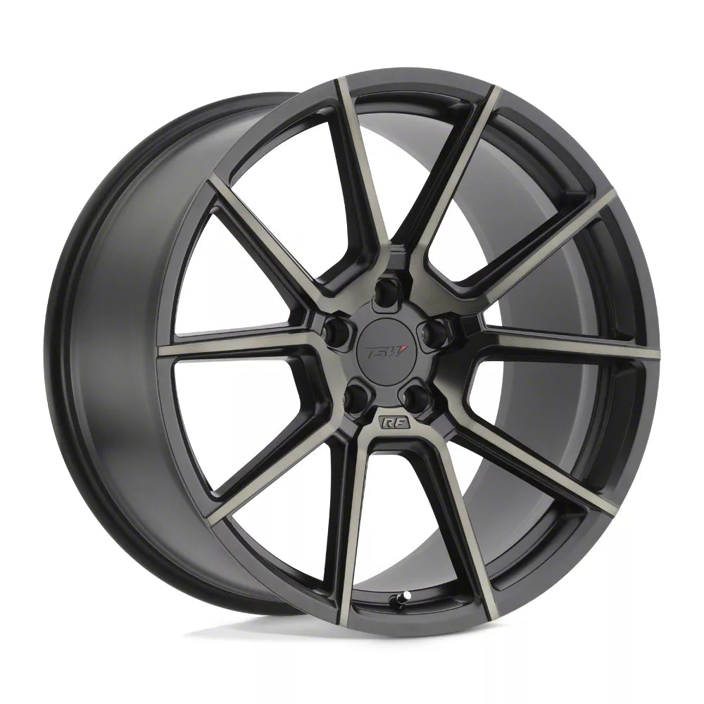 ~(52 lbs. 23X23X12)~ TSW CHRONO 21x10.5 5/120 ET35 CB76.1 MATTE BLACK W/MACHINE FACE AND DARK TINT