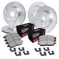R1 eLINE Series Brake Rotors - D/S - Silver - Perf Off-Road/Tow Pads - Hdw Fits Jeep Commander