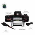 Overland Vehicle Systems SCAR 12 - 12 000 lb. Winch With Steel Cable Wireless Remote