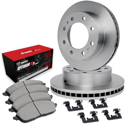 R1 Concepts Brake Rotor- Blank with Optimum Oe Pads Hdw Fits Ford F-350