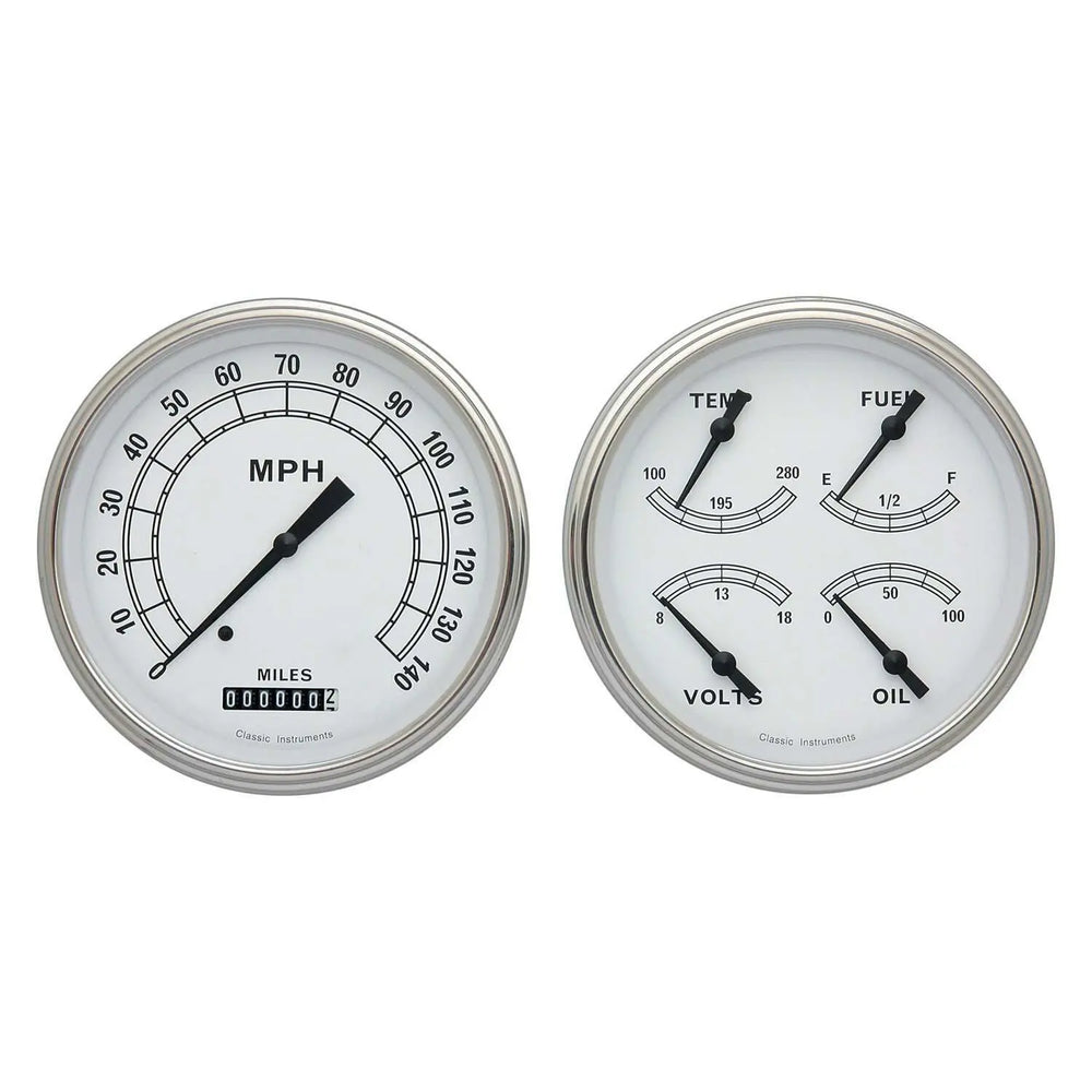 CLASSIC WHITE 5IN SPEEDO & 5IN QUAD-GM