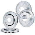 R1 20-25 Ford Transit-250 Front & Rear Drilled & Slotted Silver Brake Rotor Set