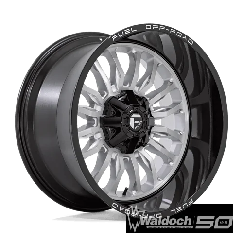 D798 22X12 8X180 SLVR-BRSH BLK-LP -