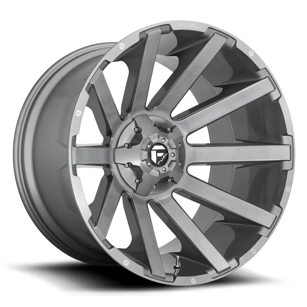 ~(46 lbs. 23X23X13)~ CONTRA PLATINUM 20x10 5x139.70/5x150.00 BRUSHED GUN METAL TINTED CLEAR (13 mm)