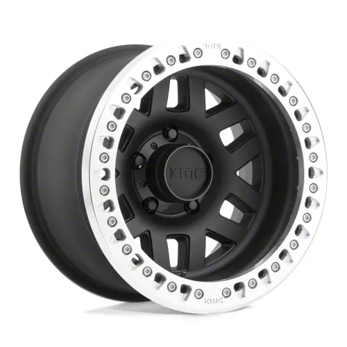 ~(39 lbs. 20X20X12)~ MACHETE CRAWL 17x9 8x165.10 SATIN BLACK W/ MACHINED RING (-38 mm)