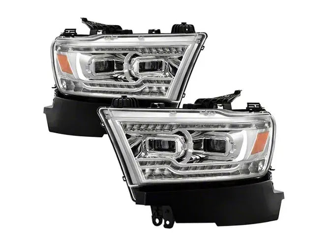 1920 RAM 1500 HALOGEN MODEL ONLY FULL LED PROJECTOR HEADLIGHTS CHROME