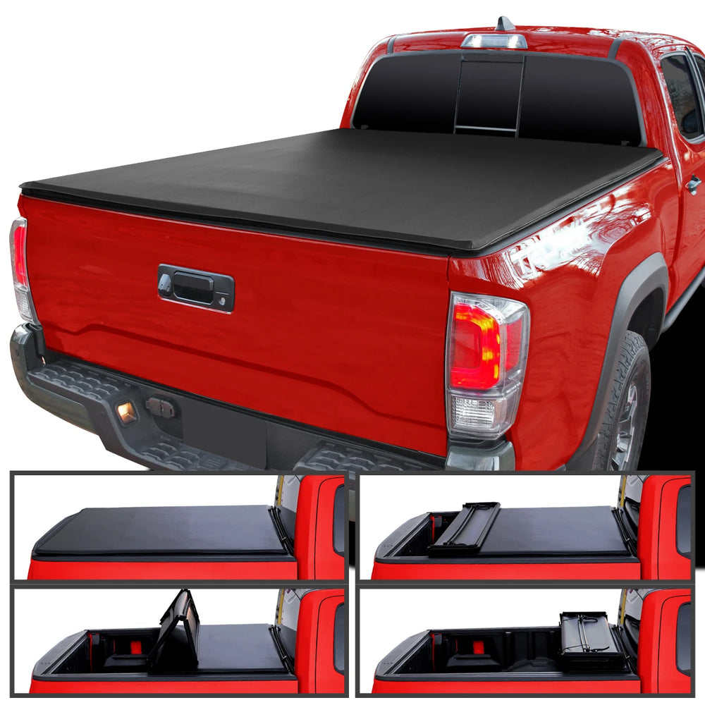 TRD DOUBLE CAB 6 FOOT SHORT BED HARD QUAD FOLD TONNEAU COVER