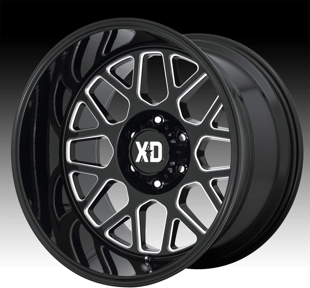 GRENADE 2 24x12 8x165.10 GLOSS BLACK MILLED (44 mm)
