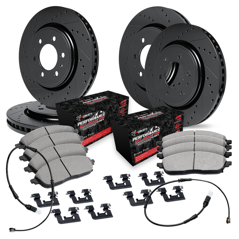 R1 19-25 Cadillac Escalade ESV Front & Rear Drill/Slot Black Rotors w/Off-Road/Tow Pads