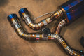 BMW F90,F92 M5,M8 4.4L Catback, Grade 5 Titanium Forged Carbon 3.5" Tips