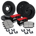 R1 18-22 Ford EcoSport Front & Rear Drill/Slot Black Rotors w/Optimum Pads