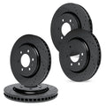 R1 19-25 Cadillac Escalade Front & Rear Drilled & Slotted Black Brake Rotor Set