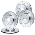 R1 11-16 BMW 535d xDrive Front & Rear Drilled & Slotted Silver Brake Rotor Set
