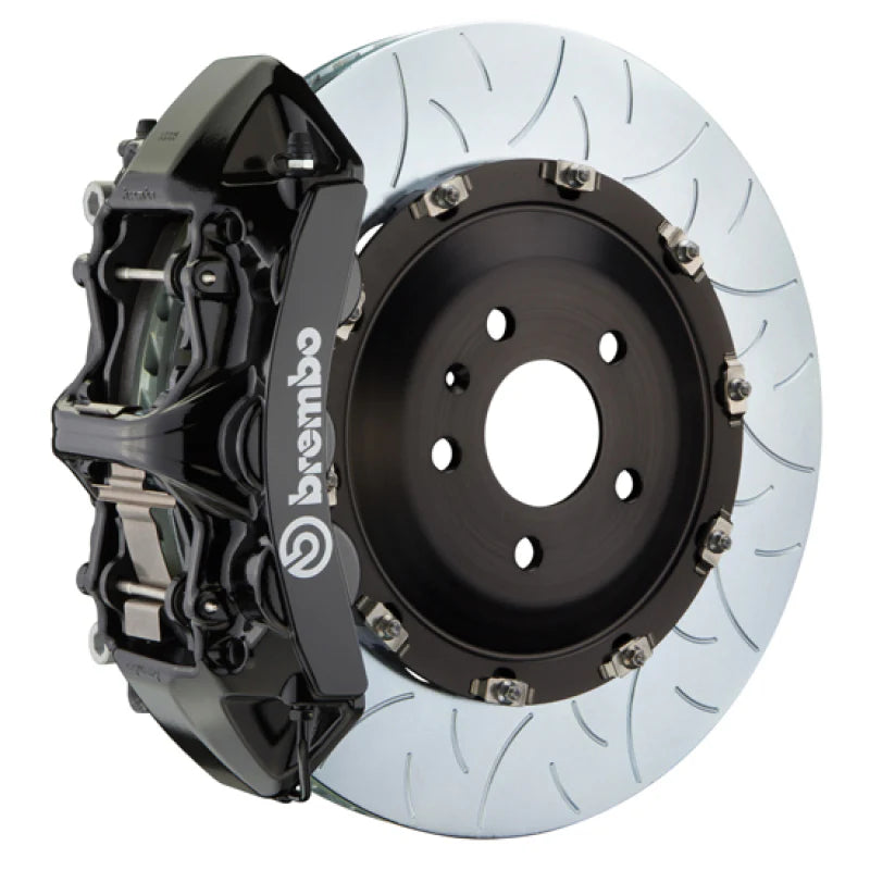 Brembo 15-19 Macan Turbo Front GT BBK 6 Piston Cast 405x34 2pc Rotor Slotted TY3L-Black