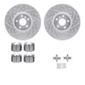 R1 16-25 BMW 430i Gran Coupe Front Drill/Slot Silver Rotors w/Euro Ceramic Pads