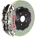Brembo 05-11 A6 3.2L Front GTR BBK 6 Piston Billet 380x34 2pc Rotor Slotted TY3L- Nickel