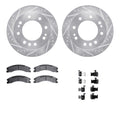 R1 11-19 Chevy Silverado 3500 HD Front Drill/Slot Silver Rotors w/Off-Road/Tow Pads