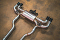 BMW G30, M550i 4.4L Catback, T304 SS, Carbon Fiber 4.0" Tips