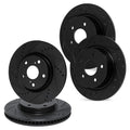 R1 15-20 Acura TLX Front & Rear Drilled & Slotted Black Brake Rotor Set