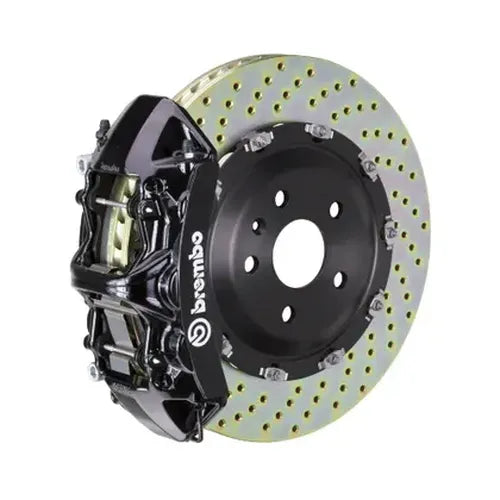 Brembo 06-13 Corvette Z06 Excl CC Brakes Fr GT BBK 6Pist Cast 380x34 2pc Rotor Slotted TY3L-Black