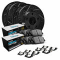 R1 07-19 BMW X5 Front & Rear Drill/Slot Black Rotors w/Euro Ceramic Pads