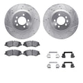 R1 10-17 Land Rover LR4 Front Drill/Slot Silver Rotors w/Euro Ceramic Pads