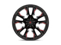 D823 20X12 5X5.0 G-BLK MILL C-RED -