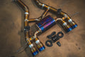 BMW G87, M2 3.0L Axleback, Grade 5 Titanium, Forged Carbon 3.5" Tips