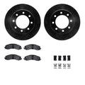 R1 19-24 Ram 4000 Front Drilled & Slotted Black Brake Rotor Set w/Optimum OE Pads and Hardware