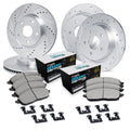 R1 13-16 Mini Cooper Countryman Front & Rear Drill/Slot Silver Rotors w/Euro Ceramic Pads