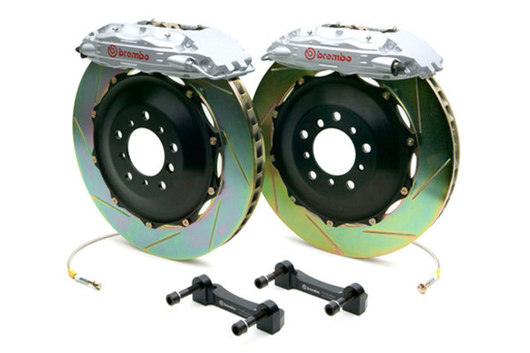 Brembo 93-98 Supra Front GT BBK 6 Piston Cast 380x34 2pc Rotor Slotted TY3L-Silver