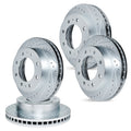 R1 09-24 Dodge Ram 4000 Front & Rear Drilled & Slotted Silver Brake Rotor Set