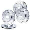 R1 20-25 Mercedes-Benz GLE350 Front & Rear Drilled & Slotted Silver Brake Rotor Set