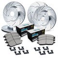 R1 05-23 Chrysler 300 Front & Rear Drill/Slot Silver Rotors w/Euro Ceramic Pads