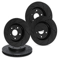 R1 13-20 Lexus GS450h Front & Rear Drilled & Slotted Black Brake Rotor Set