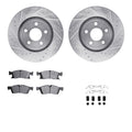 R1 11-21 Dodge Durango Front Drilled & Slotted Silver Brake Rotor Set w/Optimum OE Pads and Hardware