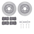 R1 06-10 Jeep Grand Cherokee Front Drill/Slot Silver Rotors w/Ceramic Pads