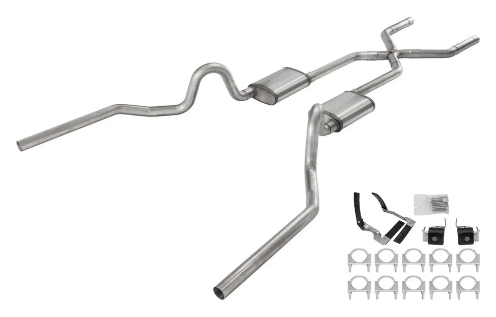 1968-72 Olds 442 Crossmember-Back Valance Exit Xpipe Race Pro Muffler