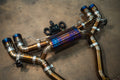 BMW F90,F92 M5,M8 4.4L Catback, Grade 5 Titanium Carbon Fiber 4.0" Tips