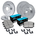 R1 85-86 Toyota MR2 Front & Rear Drill/Slot Silver Rotors w/Ceramic Pads