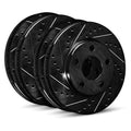 R1 10-24 Jaguar XKR-S Front & Rear Drilled & Slotted Black Brake Rotor Set