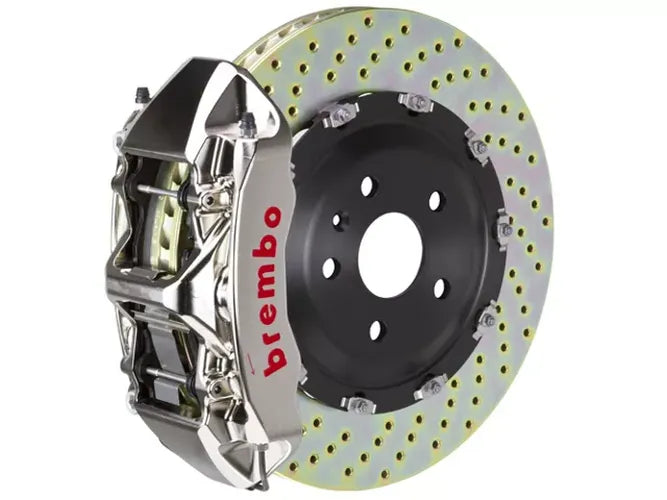 Brembo 16+ Camaro LS/LT/SS Front GTR BBK 6 Piston Billet 380x34 2pc Rotor Slotted TY3L- Nickel
