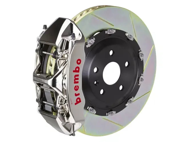 Brembo 15-23 Mustang GT Front GTR BBK 6 Piston Billet 405x34 2pc Rotor Slotted TY3L- Nickel