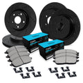 R1 05-10 Jeep Commander Front & Rear Drill/Slot Black Rotors w/Ceramic Pads