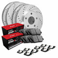 R1 16-23 Mazda CX-9 Front & Rear Drill/Slot Silver Rotors w/Optimum Pads
