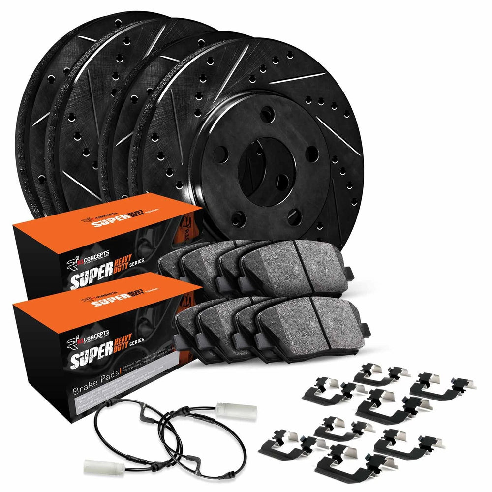 R1 19-25 Freightliner Sprinter 1500 Front & Rear Drill/Slot Black Rotors w/Super Duty Pads